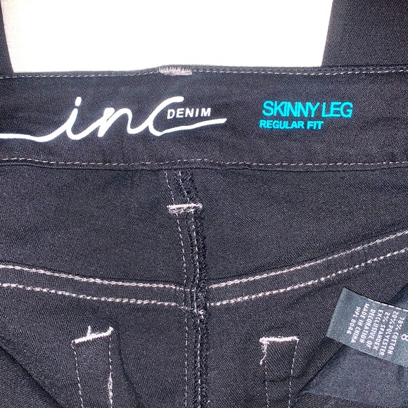 Women’s INC Black Skinny Leg Jeans/Regular Fit - Picture 5 of 6